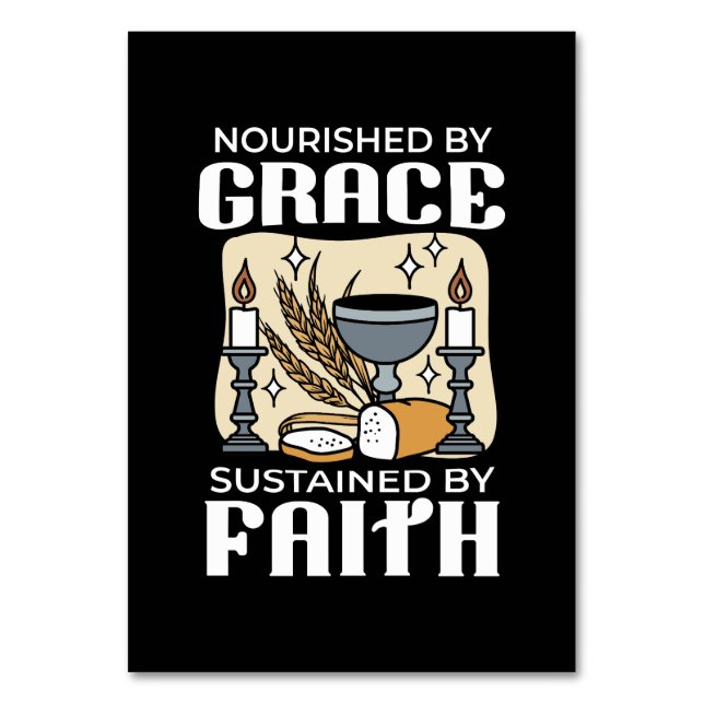 Spiritual Faith and Grace – Uplifting Christian Table Number (Front)