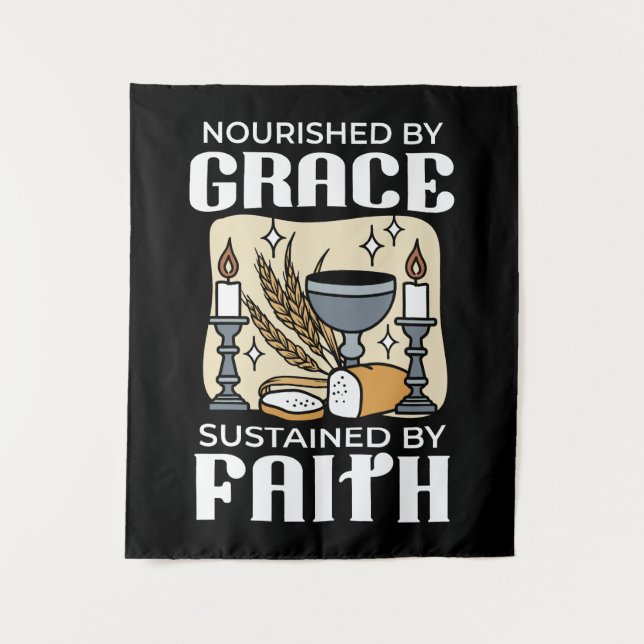 Spiritual Faith and Grace – Uplifting Christian Tapestry (Front)