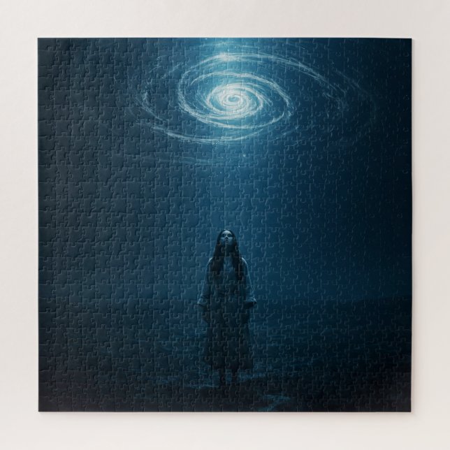 Spiritual Female Looking Up into Universe Heavens Jigsaw Puzzle (Vertical)