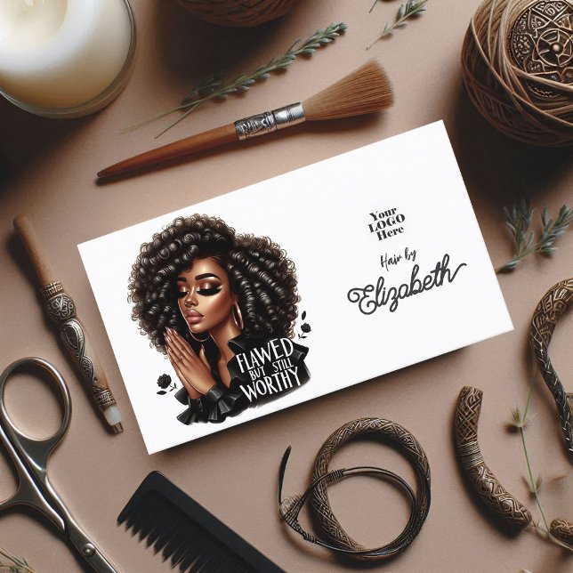 Spiritual "Flawed But Still Worthy" Hair Salon Business Card (Spiritual "Flawed But Still Worthy" Hair Salon Business Card)