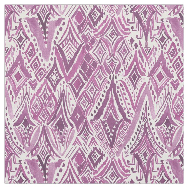 SPIRITUAL FRIGGIN DIAMONDS Purple Tribal Ikat Fabric (Swatch)