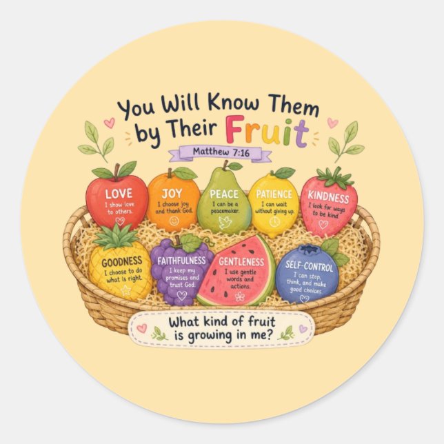 Spiritual Fruit Classic Round Sticker (Front)