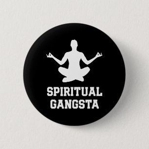 Spiritual Gangsta Funny Yoga S With Saying Womens 6 Cm Round Badge