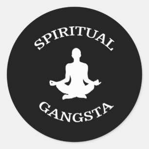 Spiritual Gangsta Shirt - Mens Womens Funny Yoga S Classic Round Sticker