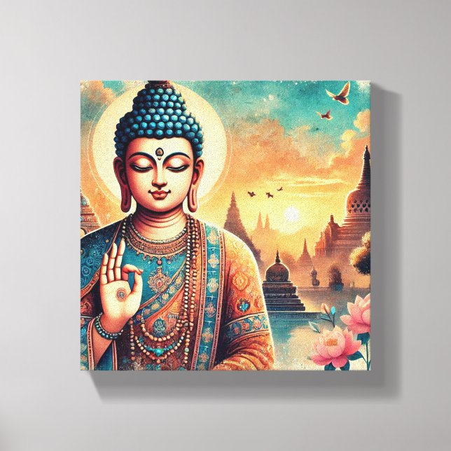 Spiritual Gautam buddha artwork Canvas Print (Front)