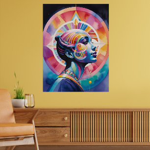 Spiritual Goddess Soul Travel Rainbow Aura Woman Poster