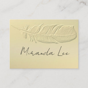Spiritual Gold Lightworker Feather Business Card