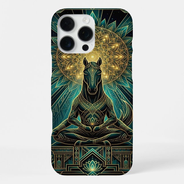 Spiritual Gold Teal iPhone 16 Pro Max Case (Back)