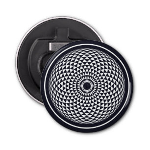 Spiritual Grey White Mandala Geometric Oriental Bottle Opener