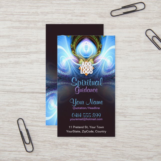 Spiritual Guidance Holistic Energy Business Card (Front/Back In Situ)