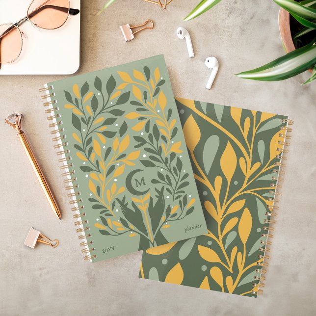 Spiritual Hands Celestial Crescent Moon Monogram Planner (Spiritual Hands Celestial Crescent Moon Monogram Planner)