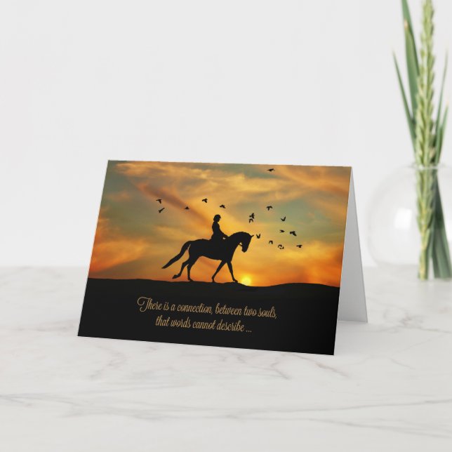 Spiritual Horse Sympathy Dressage Horse and Rider Card (Front)