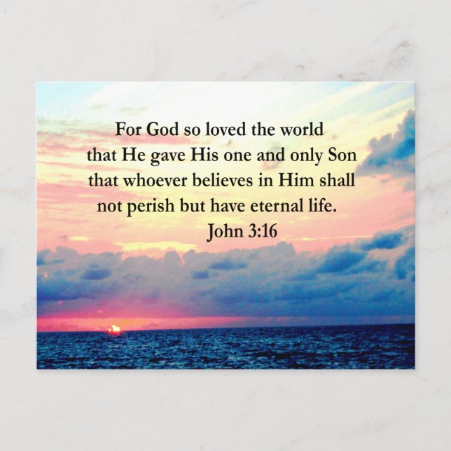 SPIRITUAL JOHN 3:16 PHOTO POSTCARD (Front)