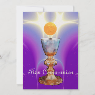SPIRITUAL LIGHT 1st Holy Communion / Christening Invitation