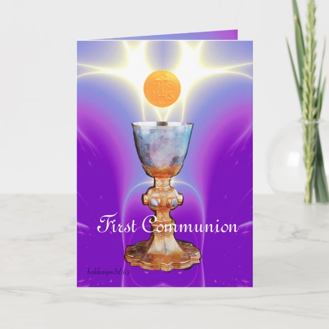 SPIRITUAL LIGHT 1st Holy Communion / Christening Thank You Card (Front)