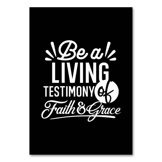Spiritual Living Testimony Faith and Grace Quote Table Number (Front)