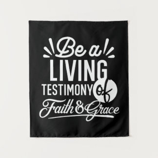 Spiritual Living Testimony Faith and Grace Quote Tapestry