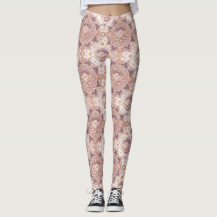 Spiritual Lotus Flower - Floral Mandala Pattern Leggings
