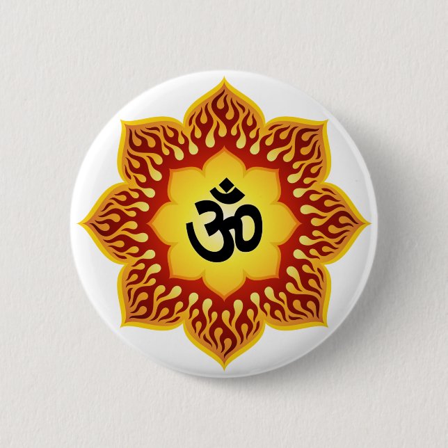 Spiritual Lotus Om Design 6 Cm Round Badge (Front)