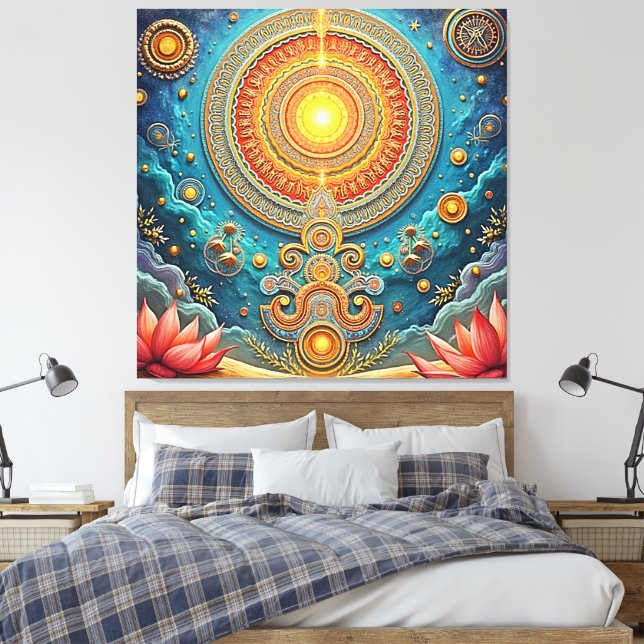Spiritual Mandala Art Canvas Print (Insitu(Bedroom))