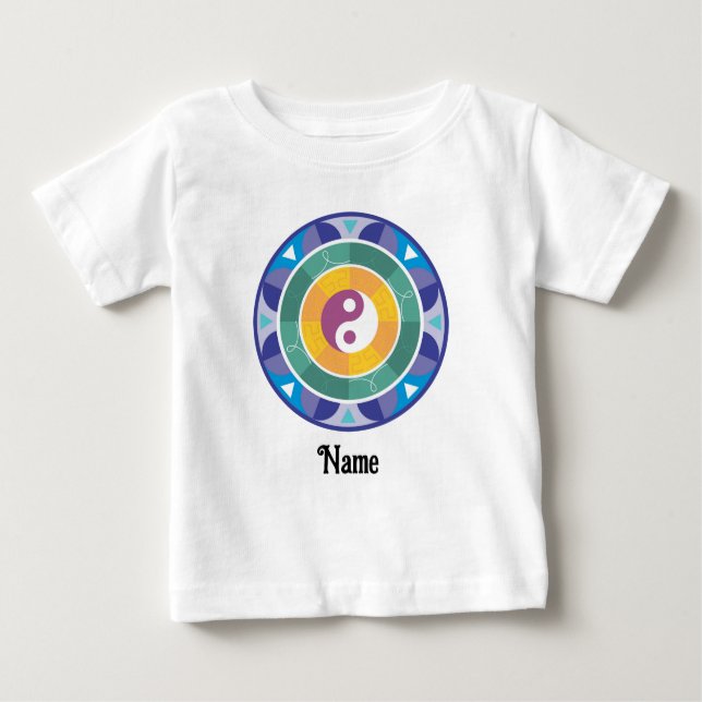 Spiritual Mandala Rainbow Colour Chinese Customise Baby T-Shirt (Front)