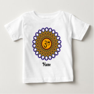 Spiritual Mandala Yoga Om Peacock Customised Baby T-Shirt