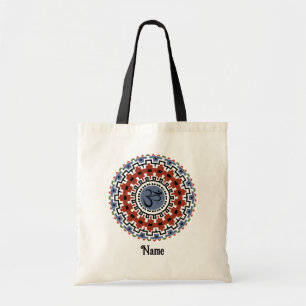 Spiritual Mandala Yoga Om Rust Blue Customised Tote Bag