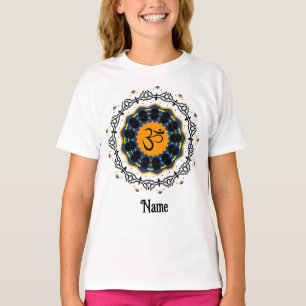 Spiritual Mandala Yoga Om Symbol Blue Customized T-Shirt