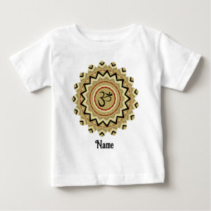 Spiritual Mandala Yoga Om Symbol Retro Customised Baby T-Shirt