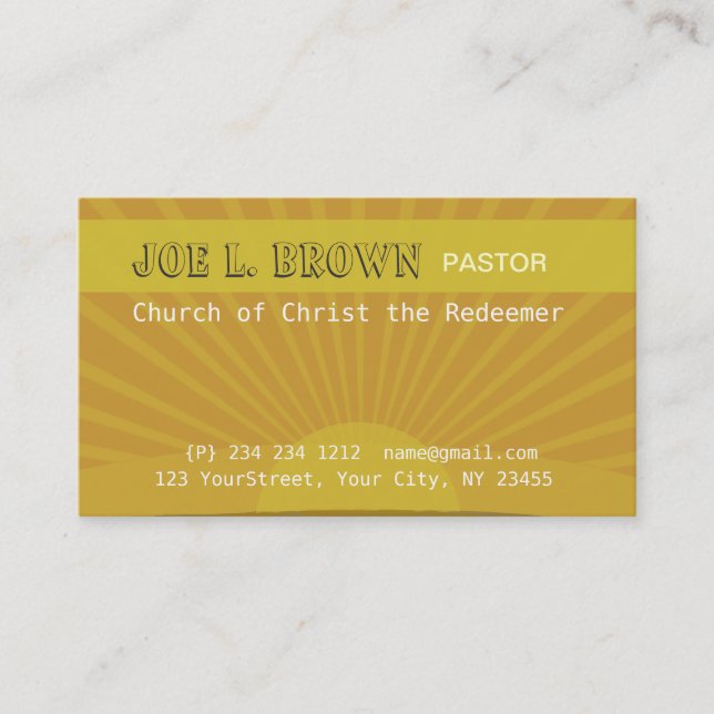 Spiritual Meditative Sunshine Modern Business Card (Front)