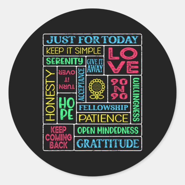 Spiritual Narcotics Anonymous Garden  Classic Round Sticker (Front)