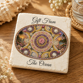 Spiritual Nautilus Ocean Goddess Art Stone Coaster