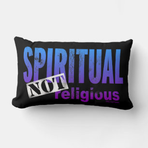 Spiritual, Not Religious - Funny Yoga Gift Black Lumbar Cushion