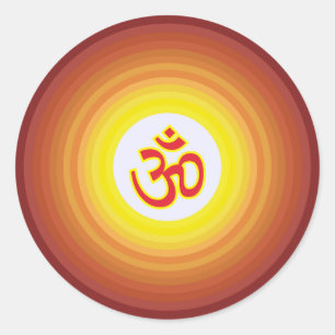 Spiritual Om Design Classic Round Sticker