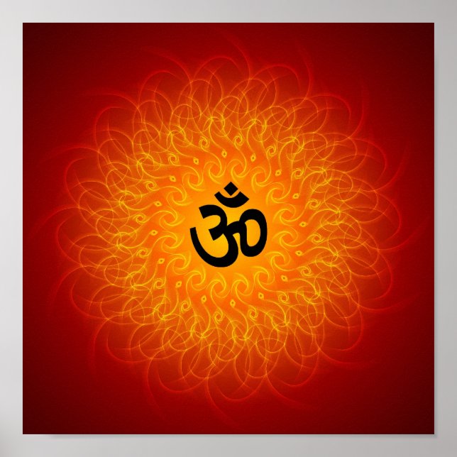 Spiritual Om On Mandala Poster (Front)