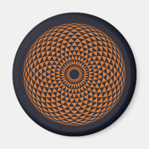 Spiritual Orange Grey Mandala Geometric Vector Art Magnet
