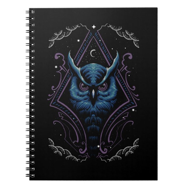 Spiritual Owl Moon Birdwatching Notebook (Front)