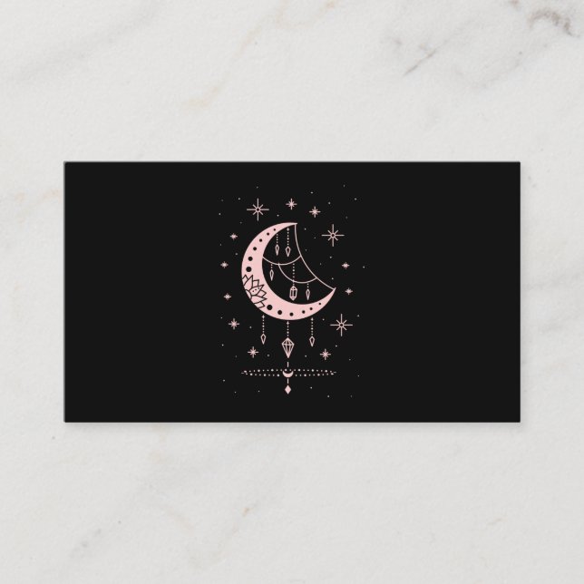 Spiritual Pastel Goth Moon Kawaii Business Card (Front)