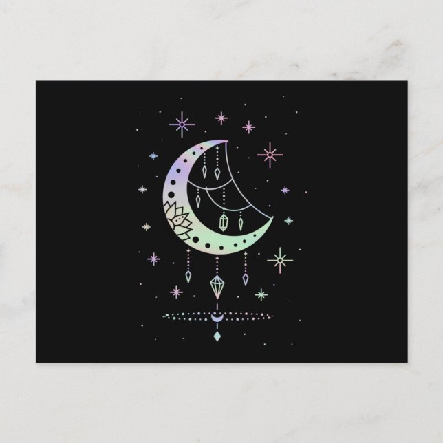 Spiritual Pastel Goth Moon Witchy Postcard (Front)