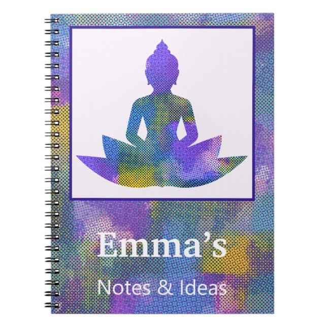 Spiritual Pastel Half Lotus Yoga Personal Notebook (Front)