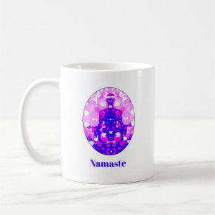Spiritual Pink Sitting Yoga Pose Namaste Coffee Mug