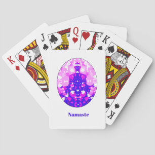 Spiritual Pink Sitting Yoga Pose Namaste Playing Cards