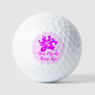Spiritual Pink & White Symmetry Lotus Flower Golf Balls