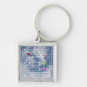 Spiritual positive affirmations key ring