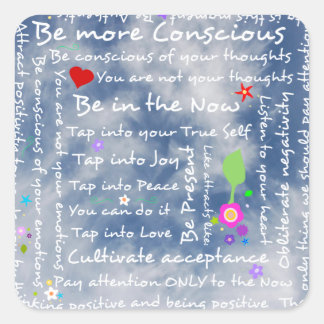 Spiritual positive affirmations square sticker