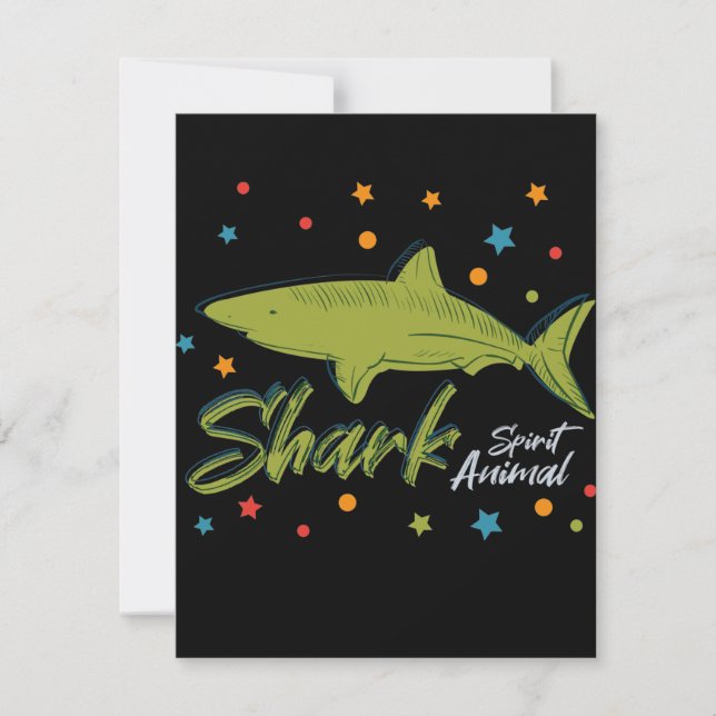 Spiritual power animal shark, spirit animal card (Front)
