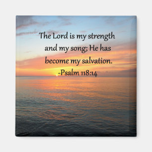 SPIRITUAL PSALM 118:14 SUNRISE PHOTO DESIGN MAGNET