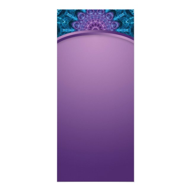Spiritual purple flower, sea of blue Mandala Rack Card (Front)