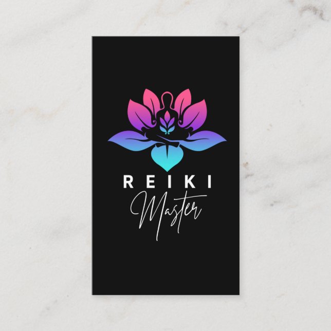 Spiritual Reiki Master Energy Therapy Meditation Business Card (Front)