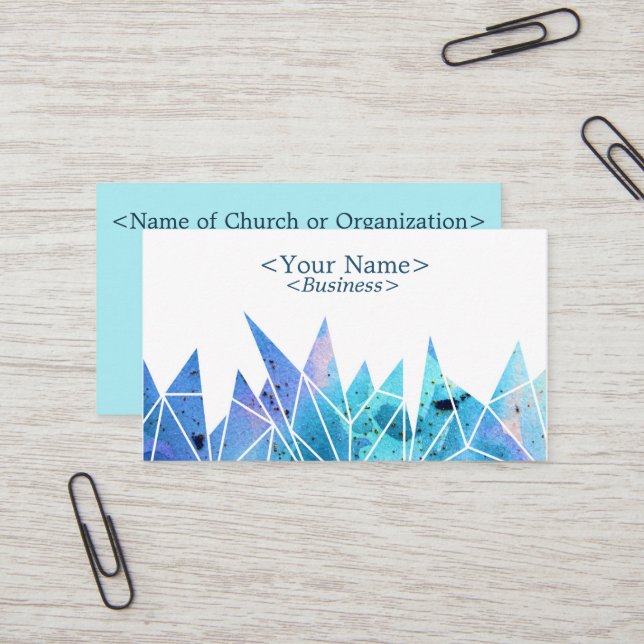 Spiritual Scattered Blue Triangle business Card (Front/Back In Situ)